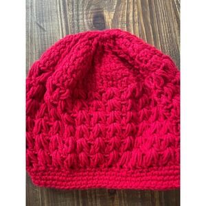 crochet red beanie‎